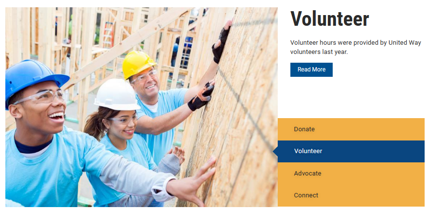 Screenshot of Upcoming Events on a website