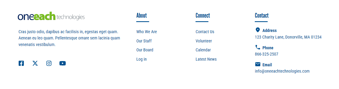 Screenshot of website footer