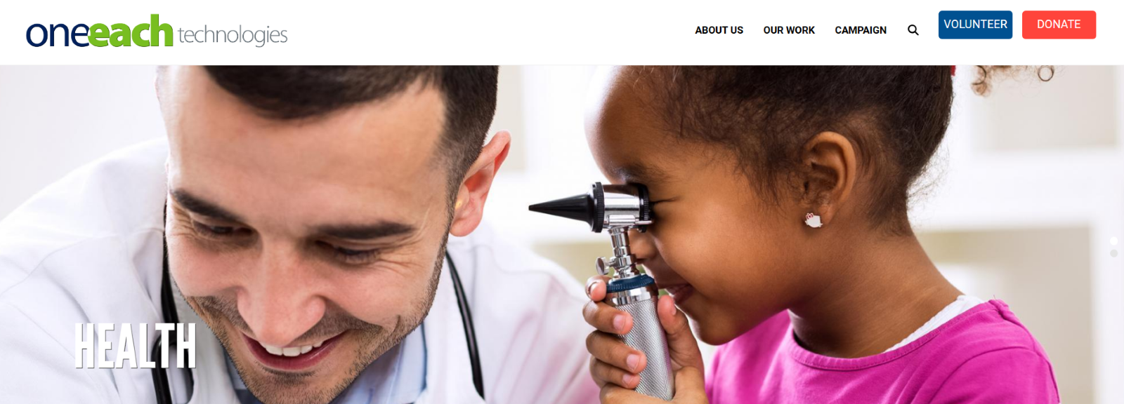 A doctor looking through a child's eyes
Description automatically generated
