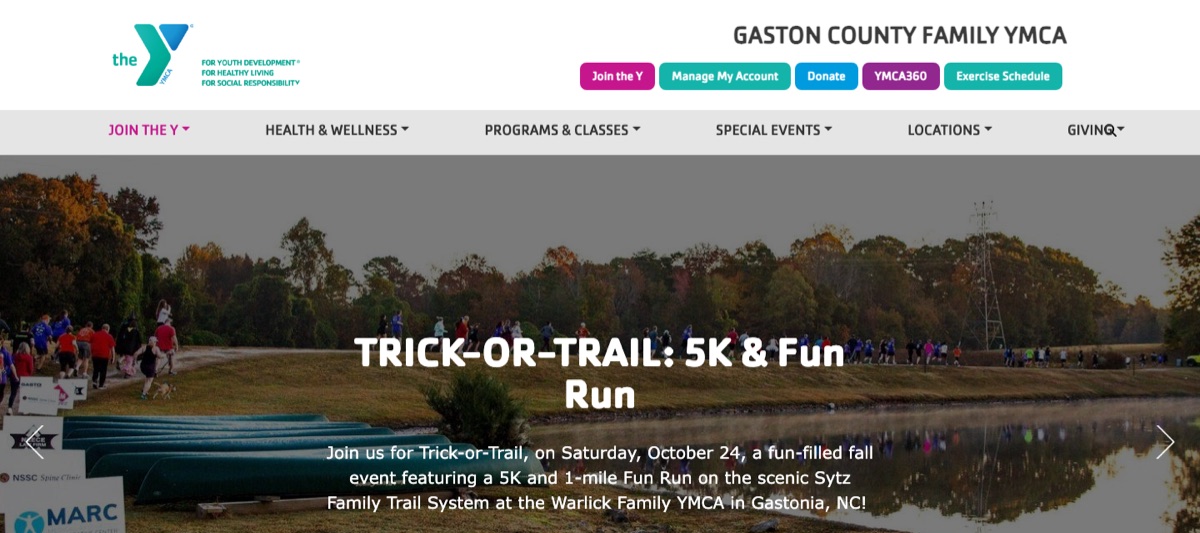 Gaston County Family YMCA website