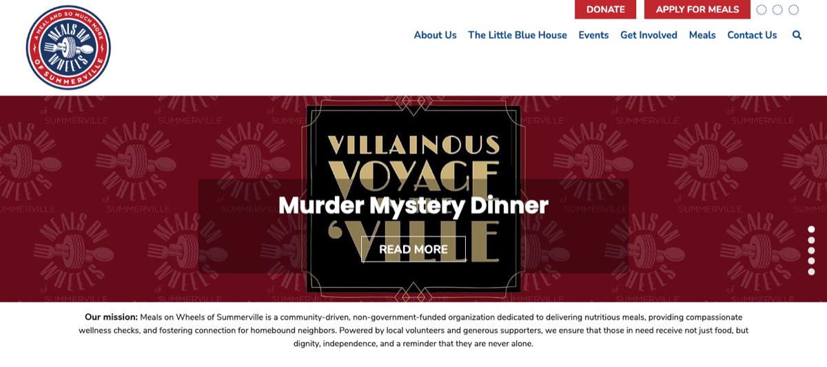 Meals on Wheels of Summerville website